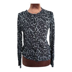Joe fresh button down leopard cardigan size S